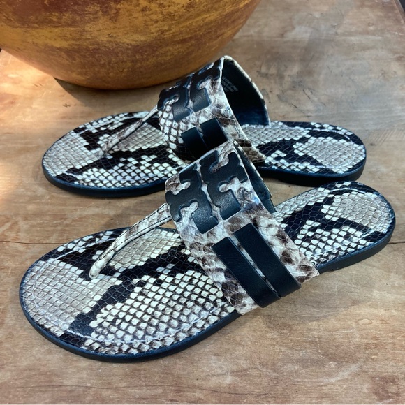 Tory Burch Miller Sandal thong flats snake print size 5 - Picture 7 of 13